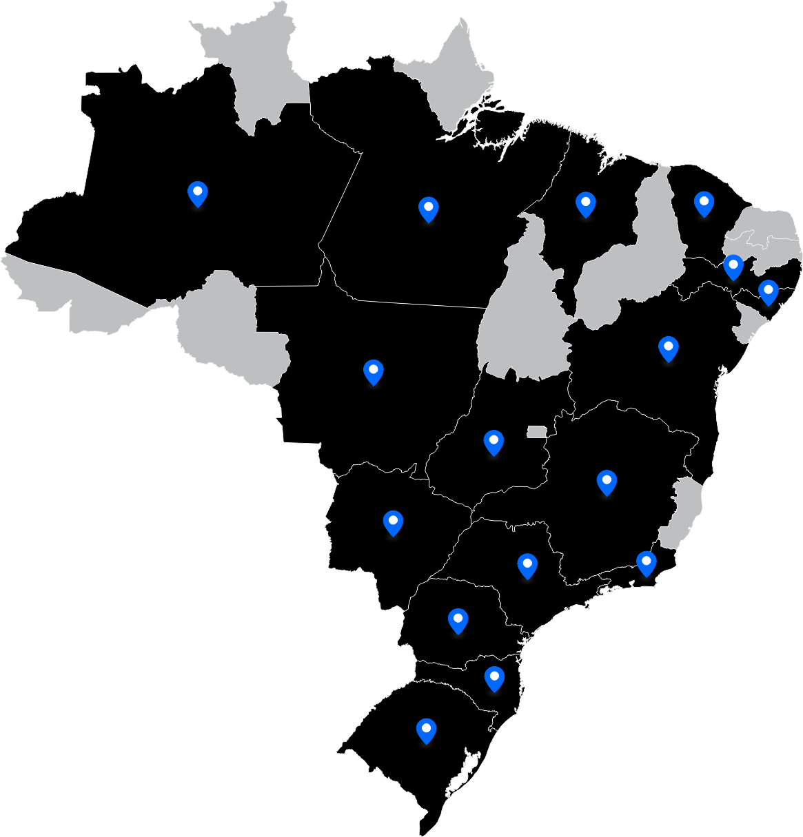 Parcerias Tex4 no Mapa